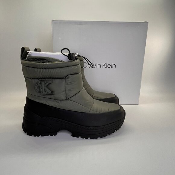Calvin Klein Nelsa Quilted Boot Dark Green Size 7.5M Womens  display picture 2